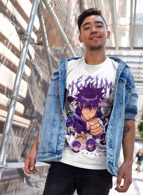 Футболка з аніме принтом Магічна битва оверсайз (S/M/L) Чорний AnimeJ1104 Дніпро - фото 5