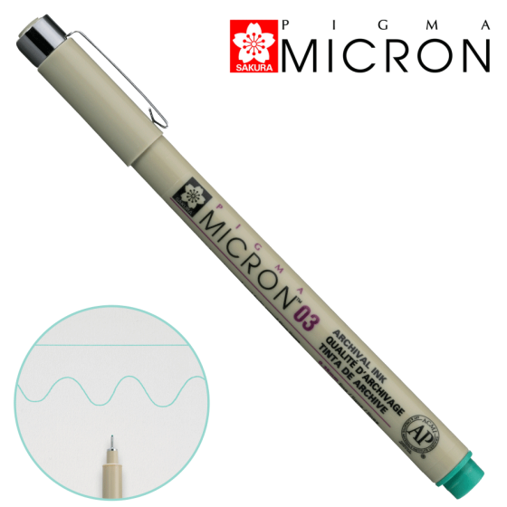 Линер PIGMA MICRON (0.3), 0,35мм, Зеленый, Sakura Киев