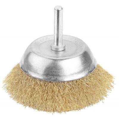 Щетка для электроинструмента Tolsen чашка 75 мм х 6.4 мм, гафрированная латунная проволока 0.3 (77550) Винница - изображение 1