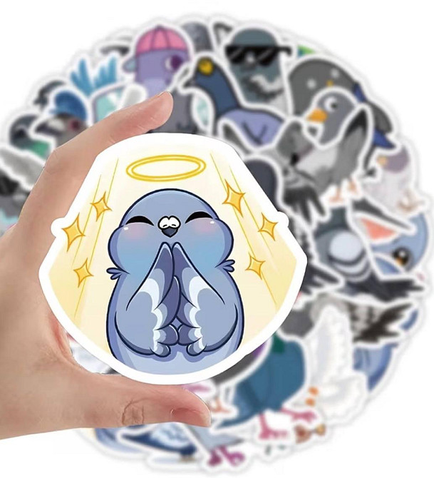 Набір наклейок з птахами (голуби) для скрапбукінгу та декору, 63 шт Київ - фото 2