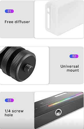 Ulanzi VL120 RGB LED світло для відео та фото, портативне, 3100 мАг. Харків