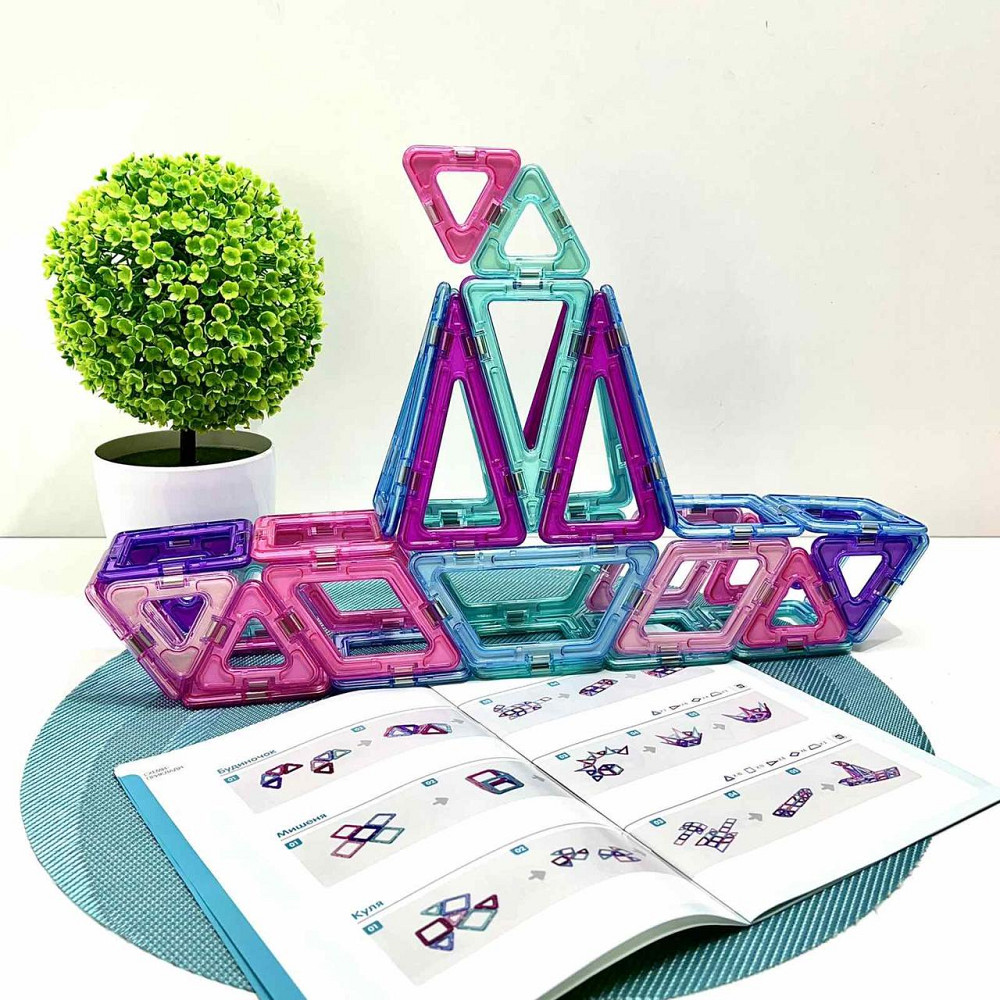 Конструктор магнітний Limo Toy 62 деталі кольорові блоки (LT8003) Чернігів - фото 1