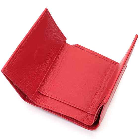 Компактне жіноче портмоне з монетницею із натуральної шкіри ST Leather 22729 Червоний Київ