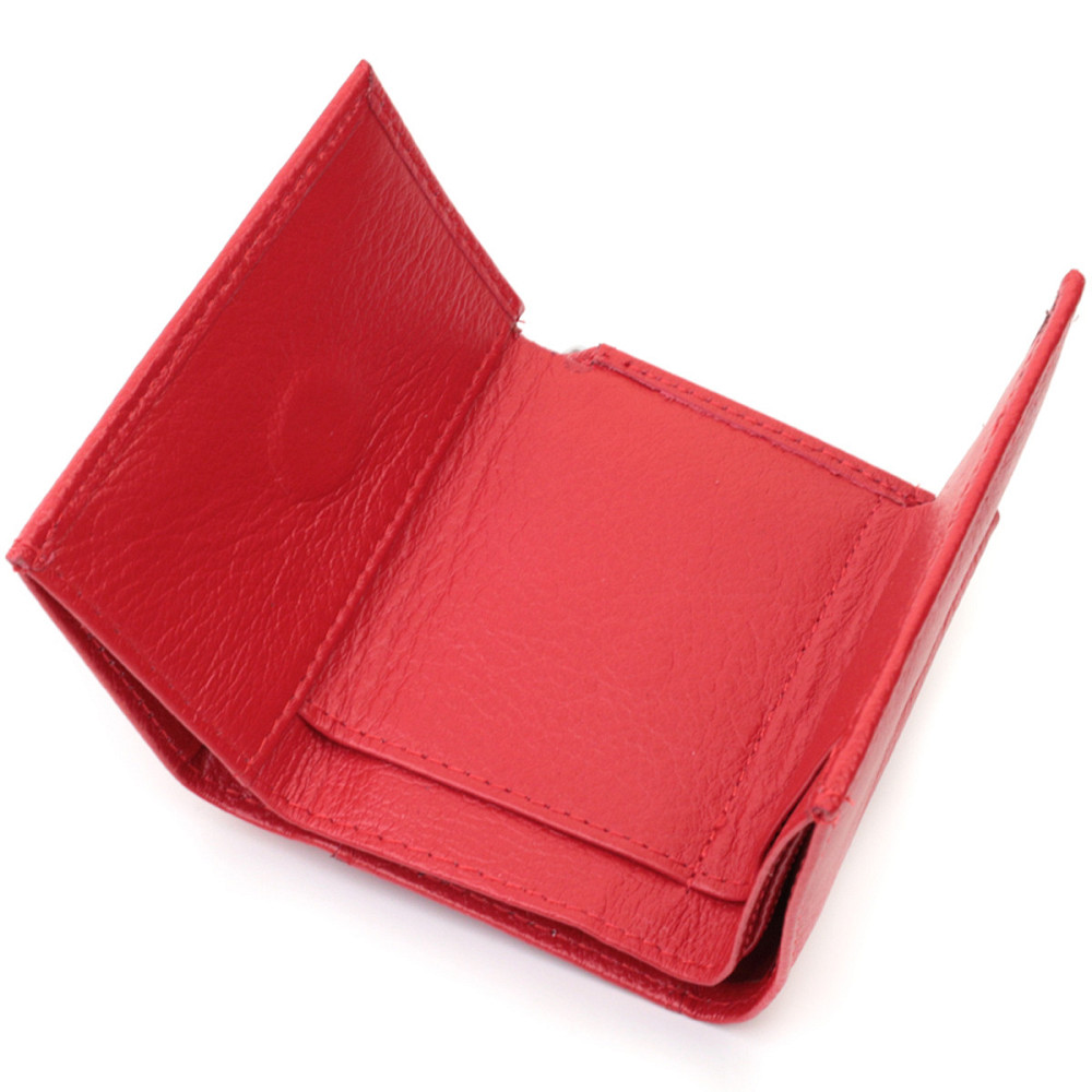 Компактное женское портмоне с монетницей из натуральной кожи ST Leather 22729 Красный Киев - изображение 6