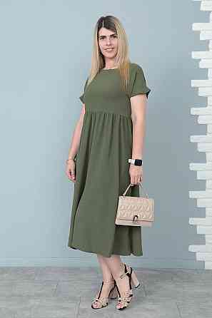 Літня сукня міді вільного крою "Ordinary" оптом | Батал Хакі, 50-52 Київ