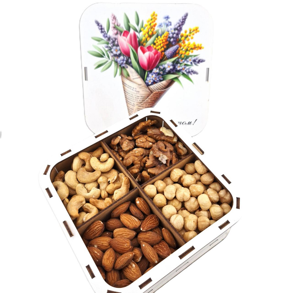 Подарочний набор орехов в праздничной упаковке для девушки, подруге, маме, сестре, учительнице, коллеге на 8 марта, Новый Год. Одесса - изображение 1