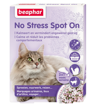 Антистресс капли Beaphar No Stress Spot On cat для кошек (упаковка 3 пипетки) Винница