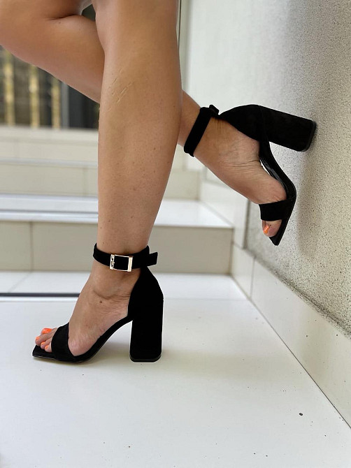 SANTINI Босоніжки жіночі чорні з натуральної замші SANTINI 957365-21 літні відкриті / Босоніжки Коломия - фото 3