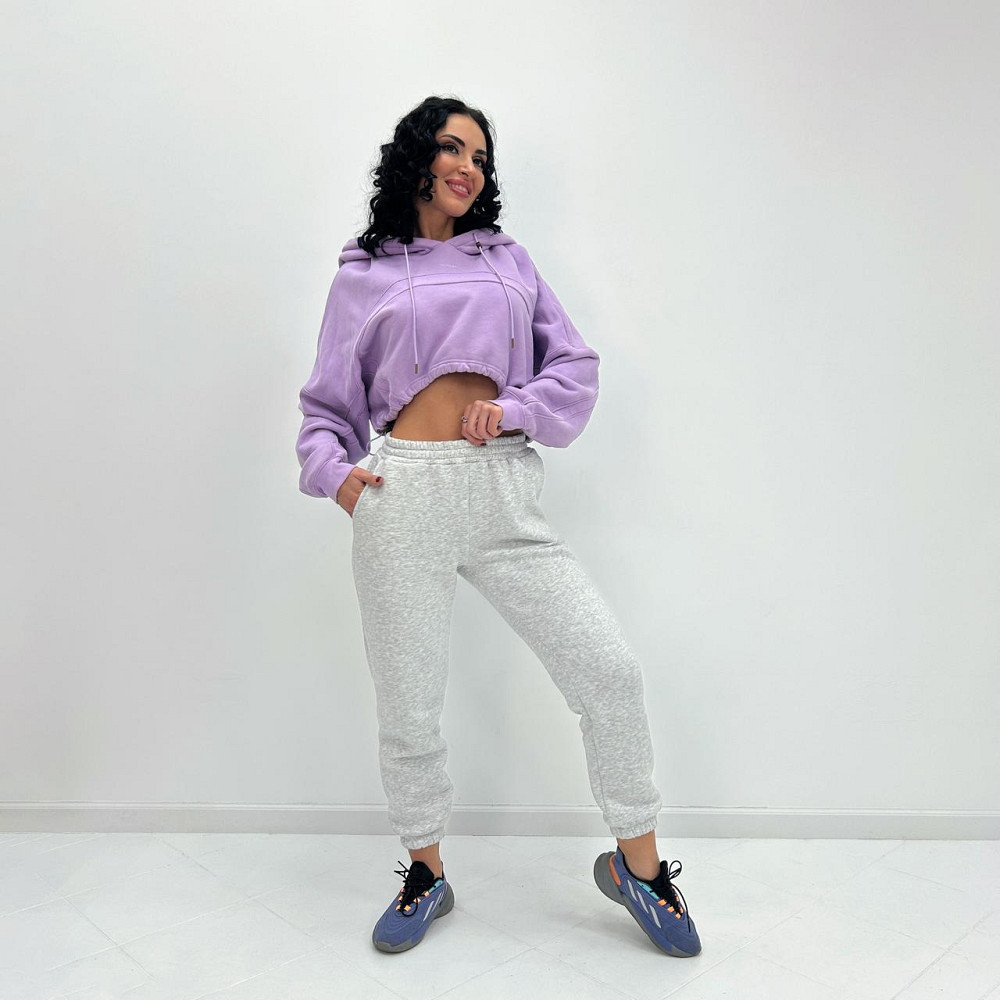 Жіночі спортивні штани на флісі "Mirage" Турція оптом | Норма і батал Сірий, 46-48 Київ - фото 6