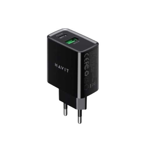 Зарядний пристрій мережевий USB/Type-C 20W чорний Havit HV-UC111 Житомир - фото 1