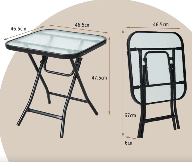 Садовий стіл Costway Kontrast розкладний Київ - фото 4