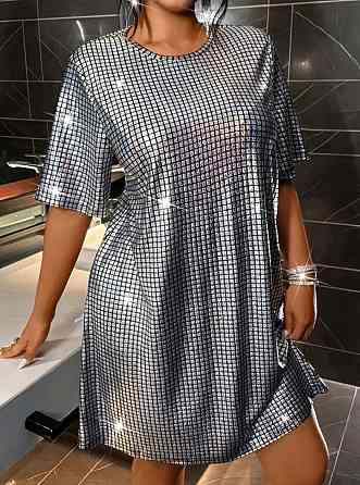 Платье блестящее женское S серебристый Киев