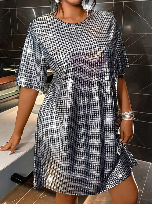 Платье блестящее женское S серебристый Киев - изображение 1