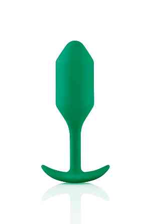 Анальная пробка со смещенным центром тяжести B-Vibe Snug Plug 2, силиконовая, зеленая Sex Aura Киев