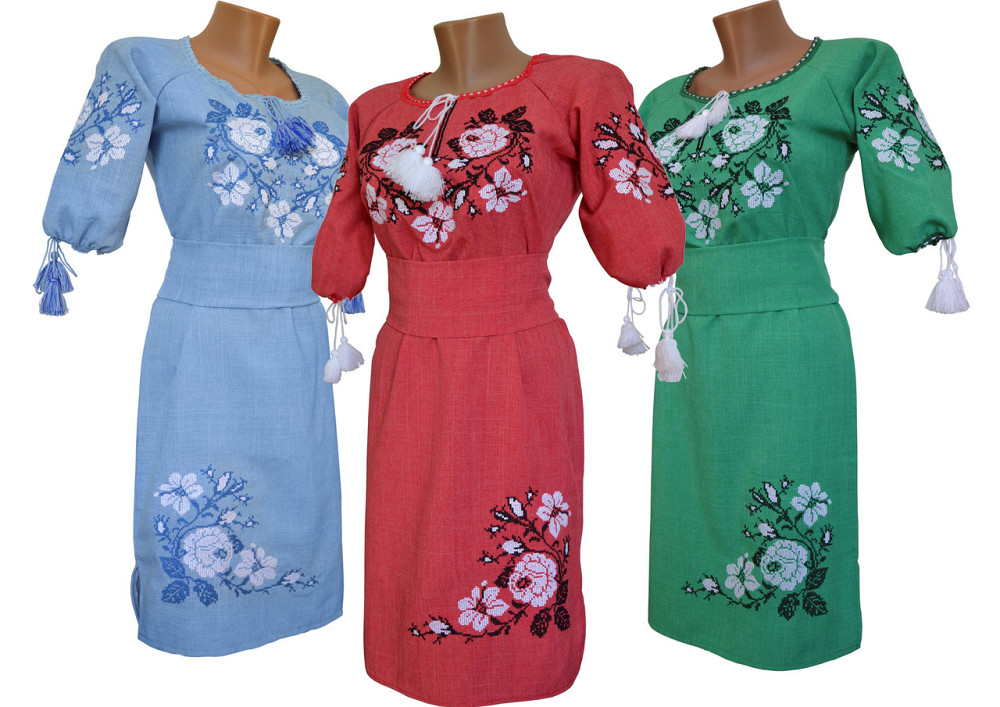 Вишите плаття з ніжним орнаментом у українському стилі «Троянди» 58 Київ - фото 1