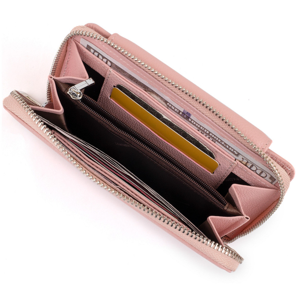 Кошелек из кожи на защелке ST Leather 19344 Розовый Киев - изображение 5