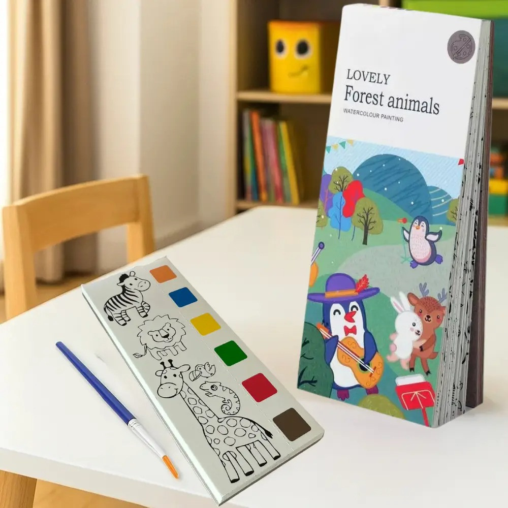 Набір альбомів для розфарбовування акварельними фарбами 3 штуки Lovely розмальовки з пензликом для творчості на вибір Кам'янець-Подільський - фото 9