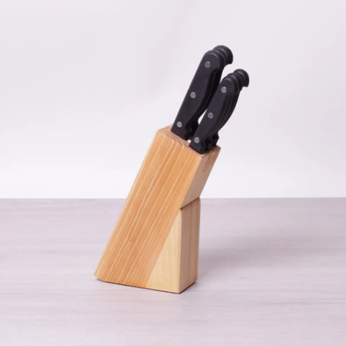 Набір ножів 5 предметів на дерев'яній підставці нержавіюча сталь бакелітові ручки 5121 KAMILLE Житомир - фото 2