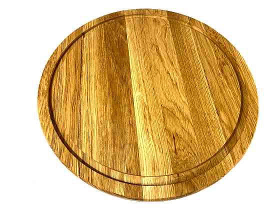 Деревянная тарелка из натурального дерева диаметр 30 см, высота 2 см, тарелка для закусок Каменец-Подольский