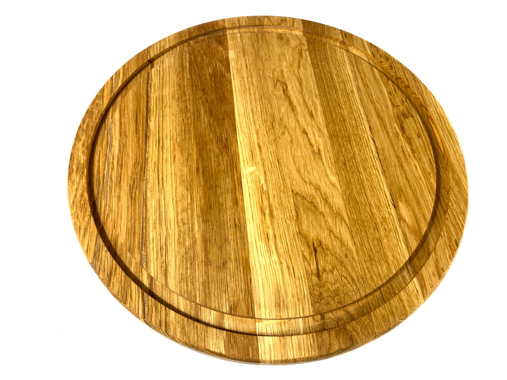 Деревʼяна тарілка з натурального дерева діаметр 30 см, висота 2 см, тарілка для закусок Кам'янець-Подільський - фото 3