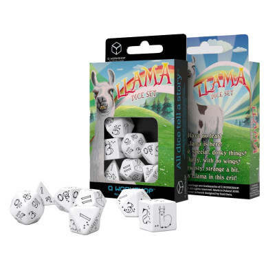 Набір кубиків для настільних ігор Q-Workshop Bright Llama Dice Set (White black) (SLLA02) Вінниця - фото 2