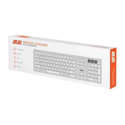 Клавиатура 2E KS270 109key Wireless UA Silver/White (2E-KS270WBWH_UA) Винница
