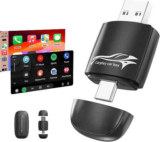 Беспроводной адаптер WCA-01 черный конвертер проводного CarPlay в беспроводной Android Auto 5GHz WiFi Киев