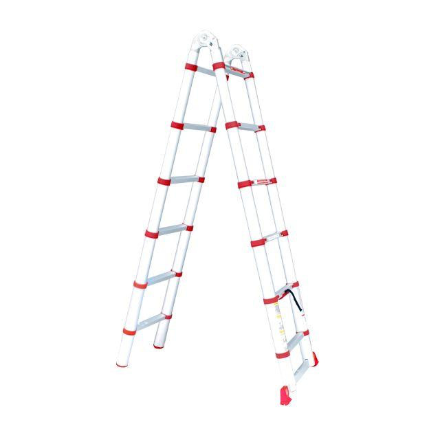Драбина алюмінієва універсальна розкладна телескопічна, 12 сход., 3,85 м, 150 кг INTERTOOL LT-3039 Киев - изображение 2