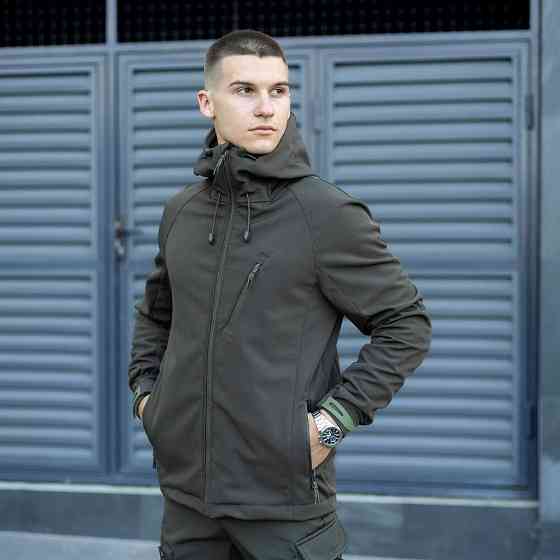 Куртка чоловіча демісезонна з капюшоном хакі Pobedov Matrix Київ