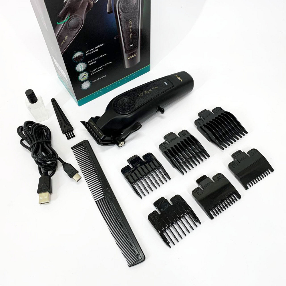 Електрична машинка для стрижки з насадками VGR, Професійний тример з насадками, Тример для скронь JQ-74 Львів - фото 3