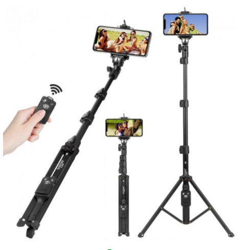 Телескопічний штатив монопод Yunteng VCT-1388 Селфи палиця для камери телефону (Чорний) Вінниця - фото 1