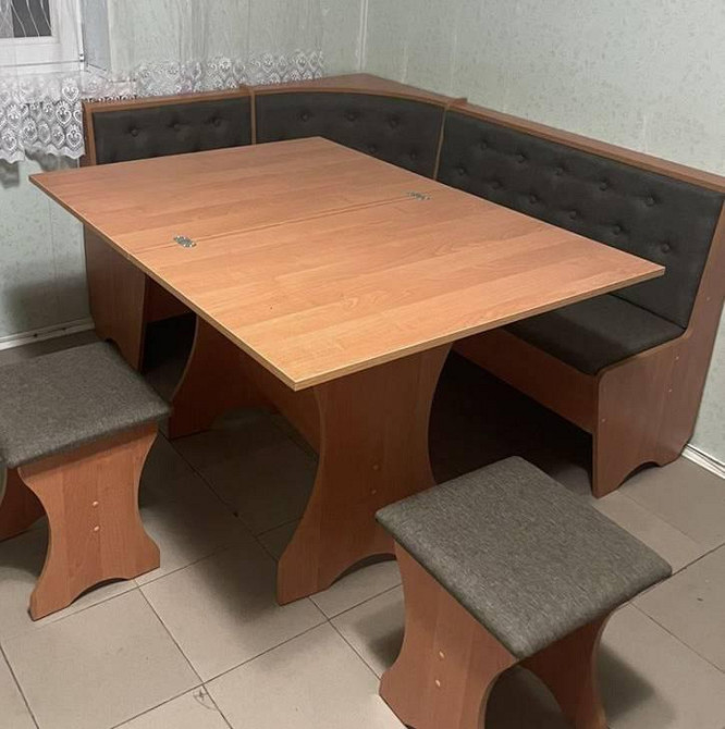 Уголок кухонный со столом и 2 табурета 114х154 см Семейный - Яблоня Львов - изображение 8