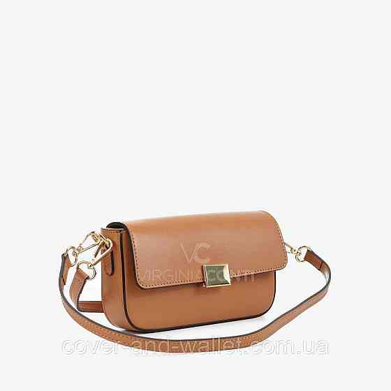 Маленька жіноча сумка в рудому кольорі з гладкої шкіри Virginia Conti Київ