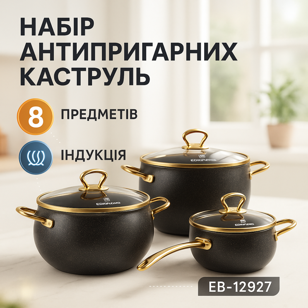 Набор кастрюль высшего качества, Сборный набор кастрюль, Кастрюли с крышками больших CX-62 Львов - изображение 8