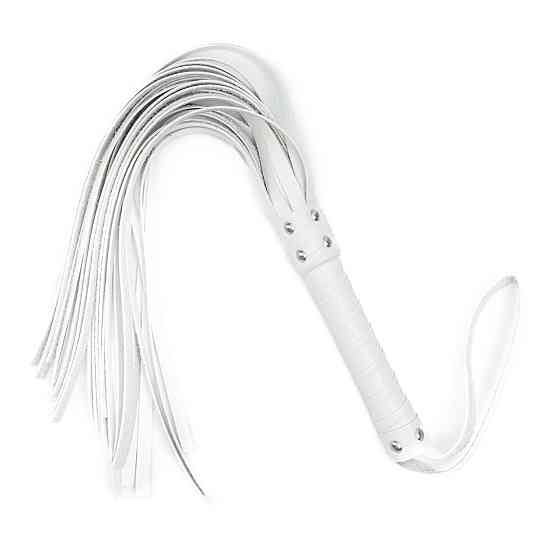 Флоггер из комбинированной кожи Flirty COMBO Leather - White, BM-00013 Sex Aura Киев