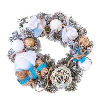 Різдвяний вінок YES! Fun Біла троянда 15 см (903771) Вінниця