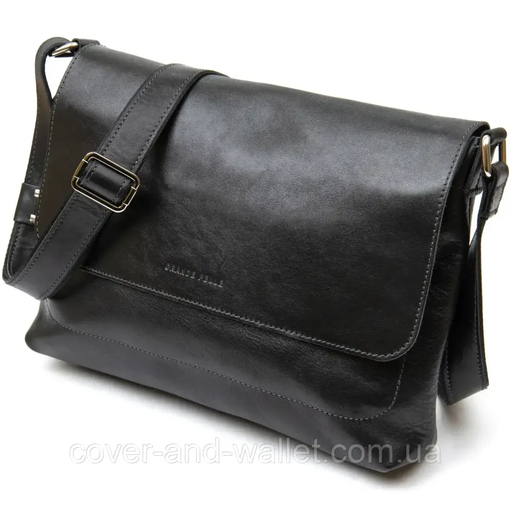 Мужская сумка мессенджер горизонтального типа из гладкой кожи Grande Pelle 753610 Киев - изображение 1