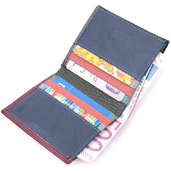 Стильний жіночий гаманець з оригінальною монетницею з натуральної шкіри ST Leather 19510 Різнокольоровий Київ