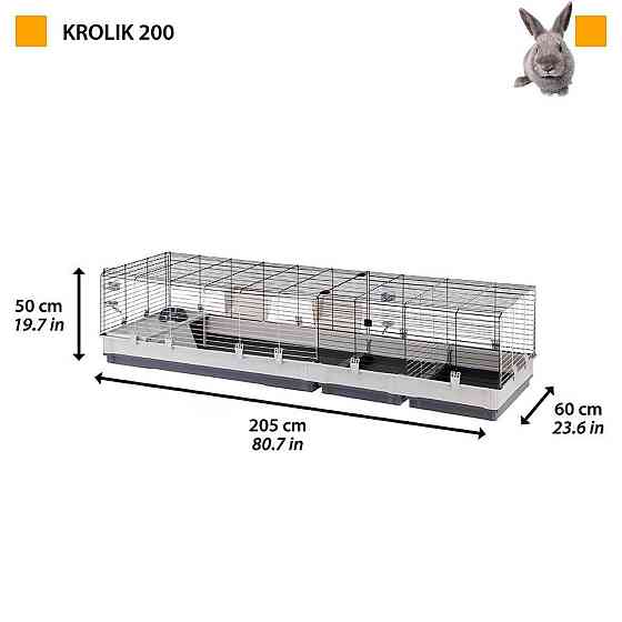 Большая клетка для кроликов с перегородкой и расширительным модулем Ferplast Krolik 200 (Ферпласт Кролик 200) Запорожье