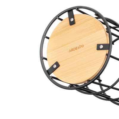 Аксесуар кухонний Ardesto Підставка для столових приборів Midori 11х11х17см, метал, бамбук, чорний (AR0905B) Вінниця - фото 4