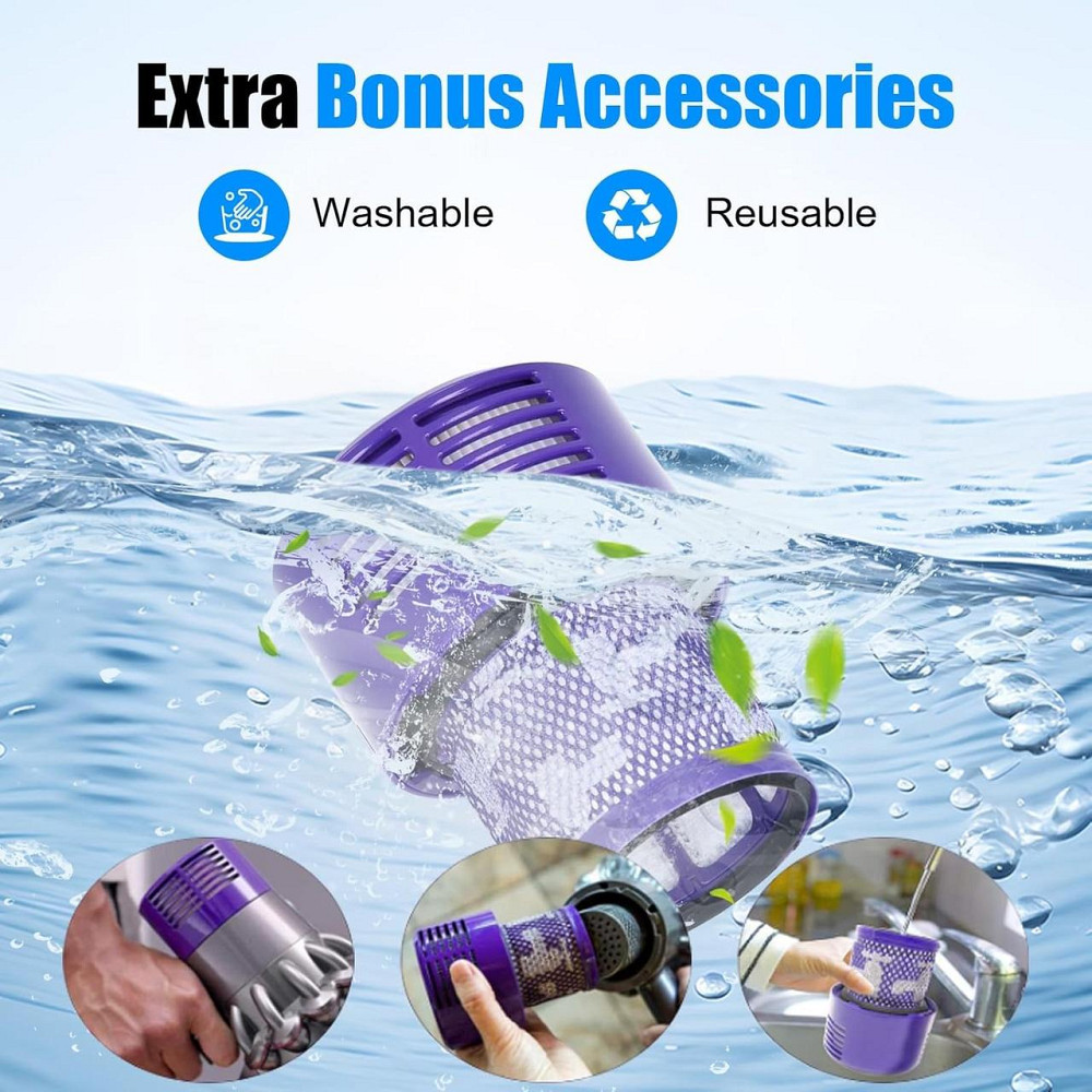 Акумулятор для пилососа Dyson V10 6000 мАг з фільтром і щіткою, змінний для Animal, Absolute, Motorhead, Fluffy, Total Clean Київ - фото 4