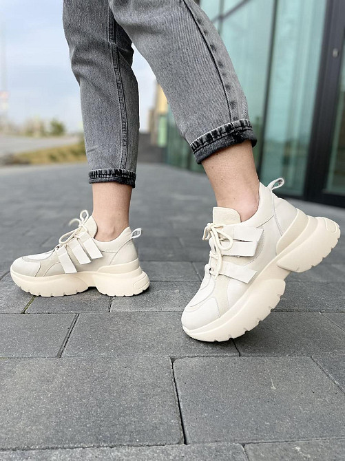 M.KRAFT Кросівки жіночі M.KRAFT 21042 бежеві (весна-осінь, шкіра+замша натуральна) (5012) Коломия - фото 1