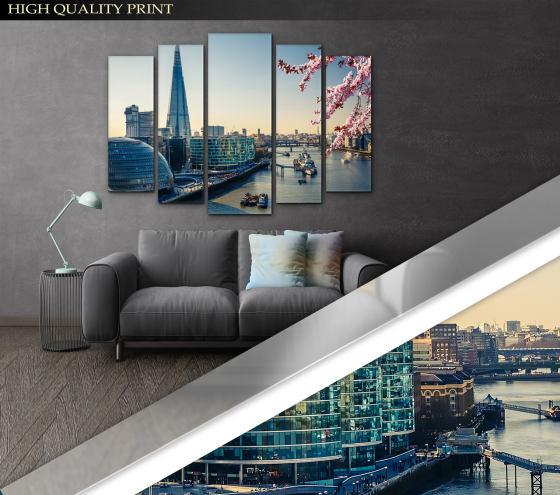 Модульна картина Місто Весна Art-333_5 ( 80х118см ) Київ