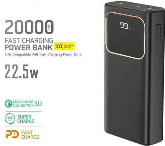 Power Bank повербанк LENYES 22.5 W 20000 mAh, швидке заряджання, є гурт. Київ