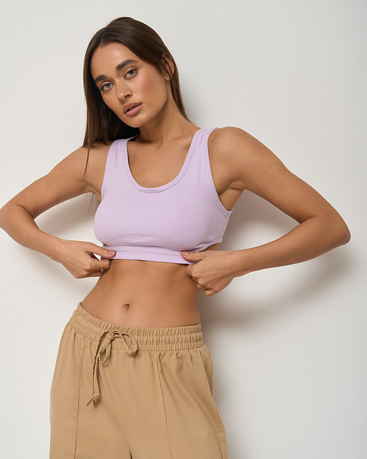 Кроп топ у рубчик — декоративна застібка на спині Nicoletta 80585 M Київ - фото 3