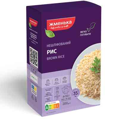 Крупа Жменька Рис нешліфований в пакетиках для варки 4х50 г (4820152182111) Вінниця
