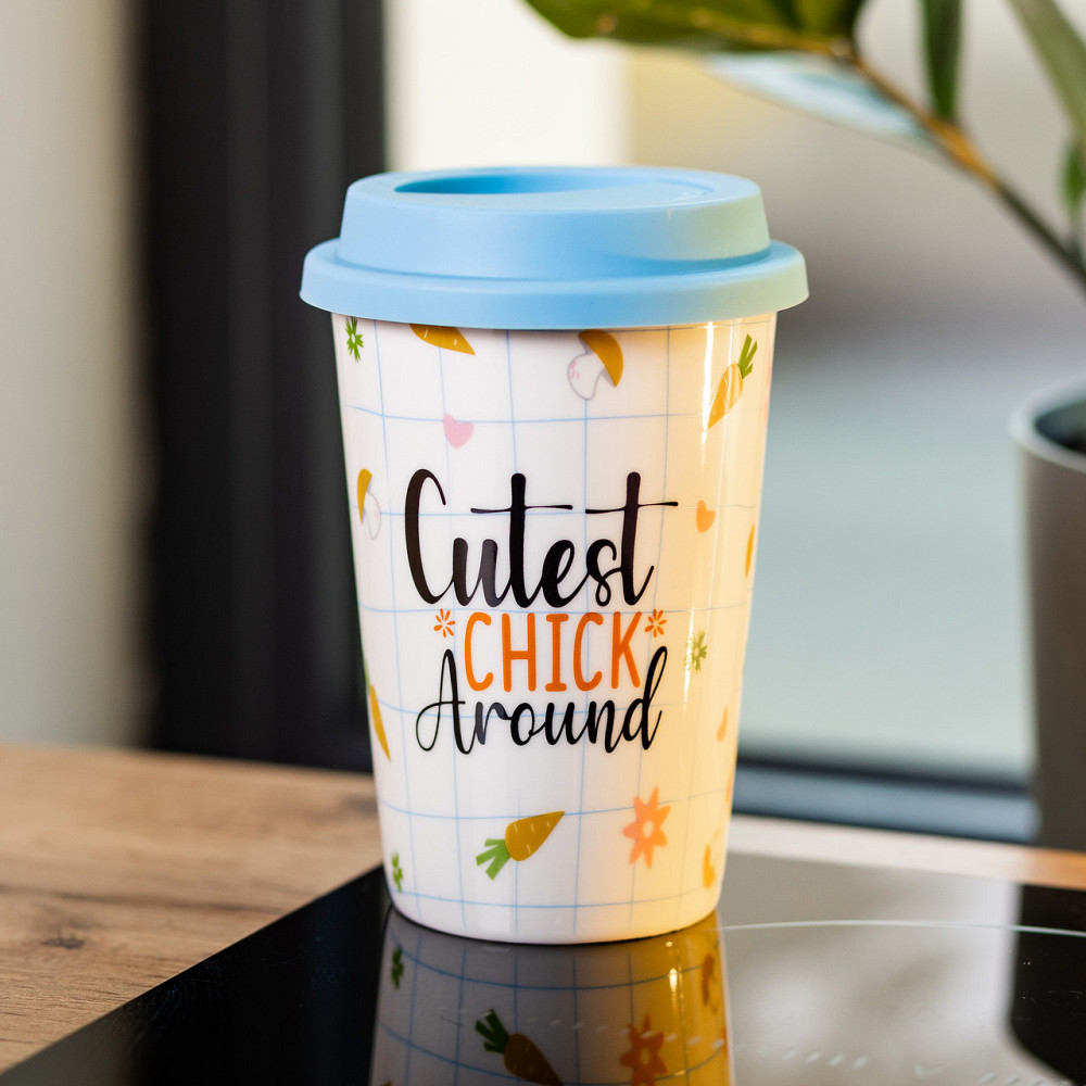 Фарфоровый стакан с силиконовой крышкой и отверстием для трубочки 420 мл RX-N240546CA Киев - изображение 4