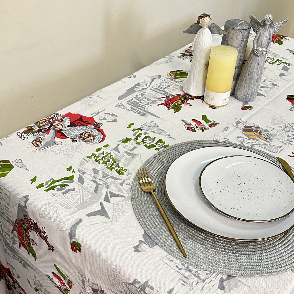 Ecotton Скатертина Ecotton 150х220 см Новорічна Снiжна зима біла Коломыя - изображение 2