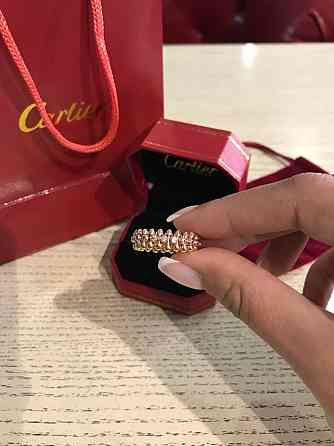 Cartier кільце з "зубчиками" у рожевому золоті з камінням / Cartier кільце з "зубчиками" Одеса