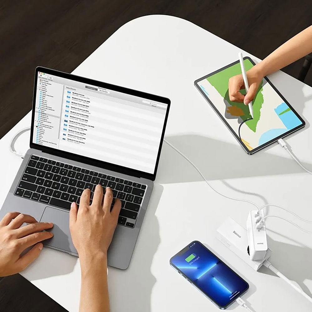 Мережевий зарядний пристрій з кабелем Baseus GaN5 Pro Fast Charger 2C+U 140W EU White (Superior Series Charging Data Cable Type-C Київ - фото 2